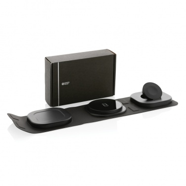 Logo trade promotional giveaways picture of: Swiss Peak RCS rplastic 3-in-1 wireless 15W travel charger