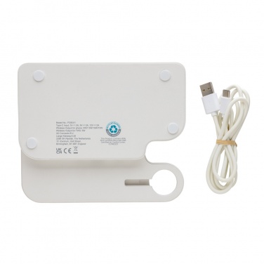 Logo trade promotional merchandise image of: Joltz RCS recycled plastic dual 15W charger with iWatch slot