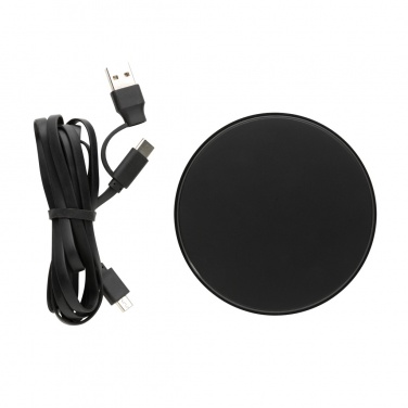 Logo trade advertising product photo of: RCS standard recycled plastic 10W wireless charger