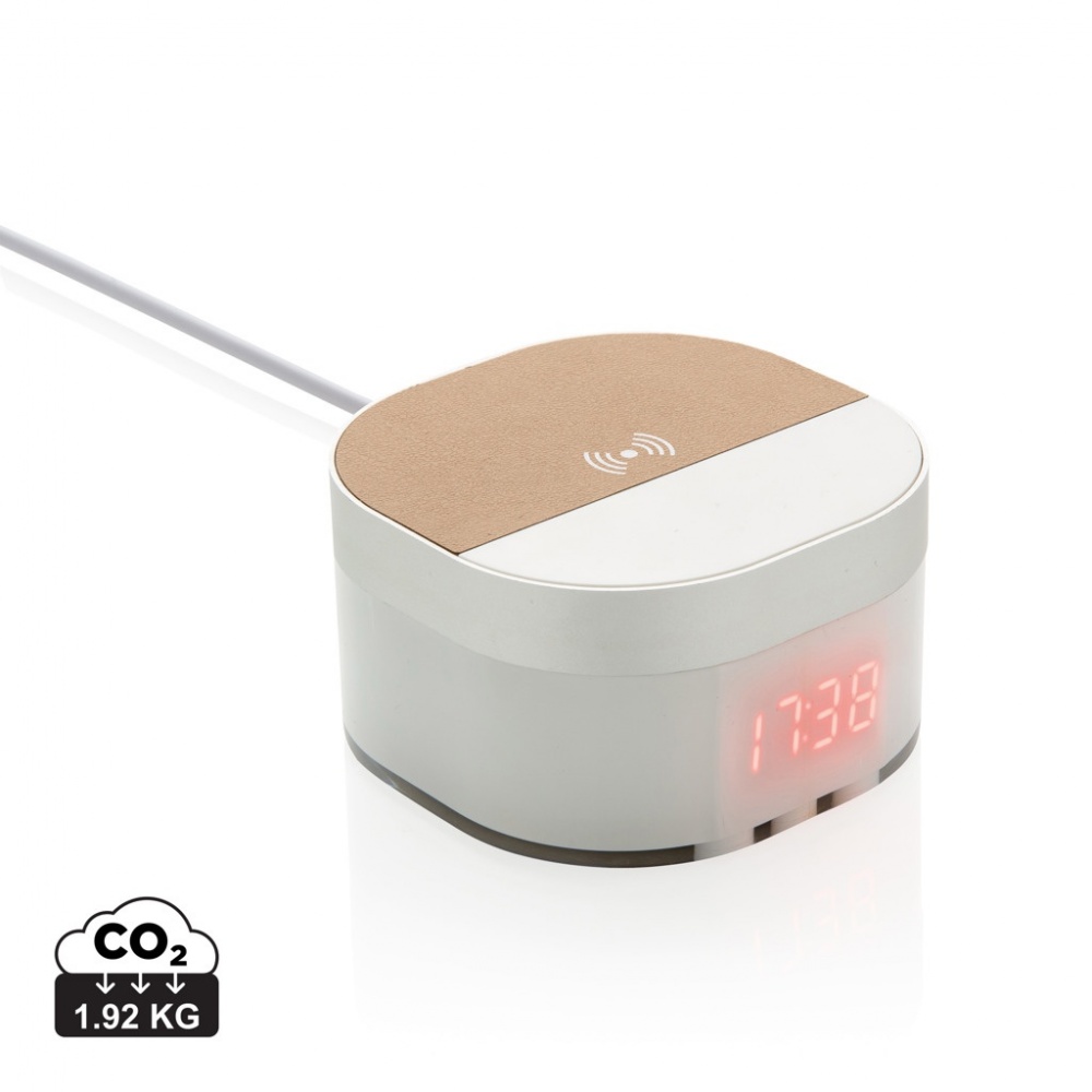 Logotrade promotional gift picture of: Aria 5W Wireless Charging Digital Clock