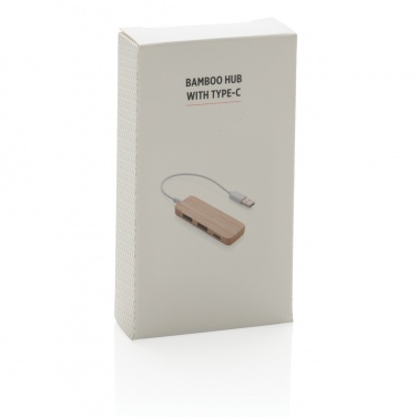 Logo trade promotional gift photo of: Bamboo hub with Type-C