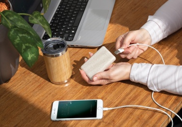 Logotrade corporate gift image of: Wheat Straw 5.000 mAh Pocket Powerbank