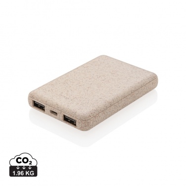 Logotrade promotional gifts photo of: Wheat Straw 5.000 mAh Pocket Powerbank