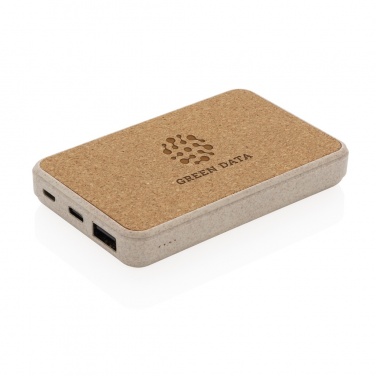 Logo trade promotional product photo of: Cork and Wheat 5.000 mAh pocket powerbank