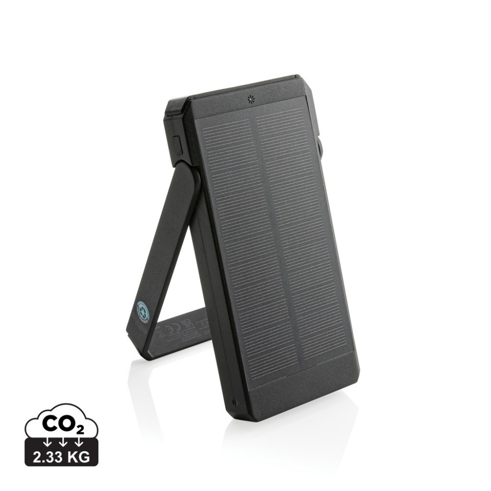 Logo trade corporate gift photo of: Skywave RCS recycled plastic solar powerbank 10000 mAh
