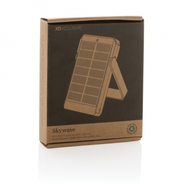 Logo trade advertising product photo of: Skywave RCS rplastic solar powerbank 5000 mAh 10W wireless