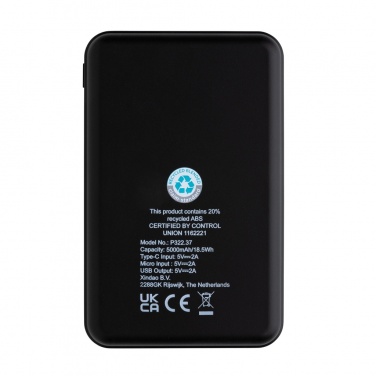 Logotrade promotional products photo of: RCS recycled plastic 5.000 mAh Powerbank