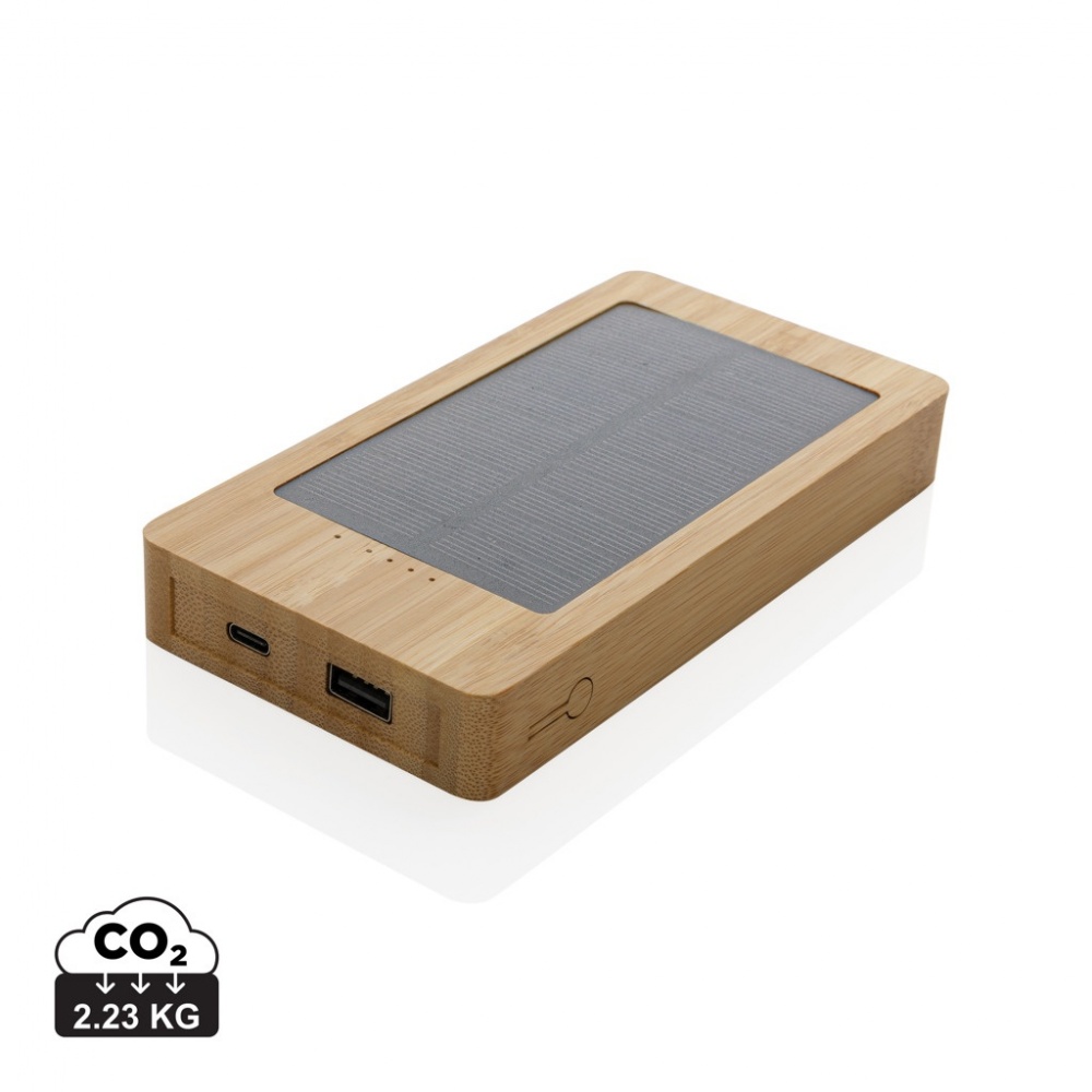 Logotrade corporate gifts photo of: Sunwick 10.000 mAh Bamboo solar powerbank