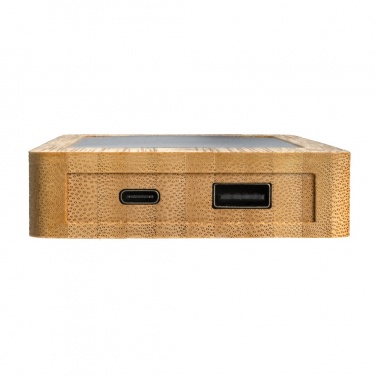 Logo trade advertising products image of: Sunwick 10.000 mAh Bamboo solar powerbank