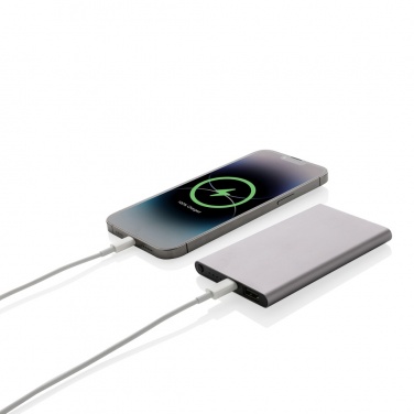 Logo trade advertising product photo of: RCS recycled plastic/aluminum 4000 mah powerbank with type C