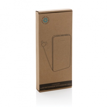 Logo trade promotional products image of: Lockhart RCS recycled plastic 10.000 with integrated cables