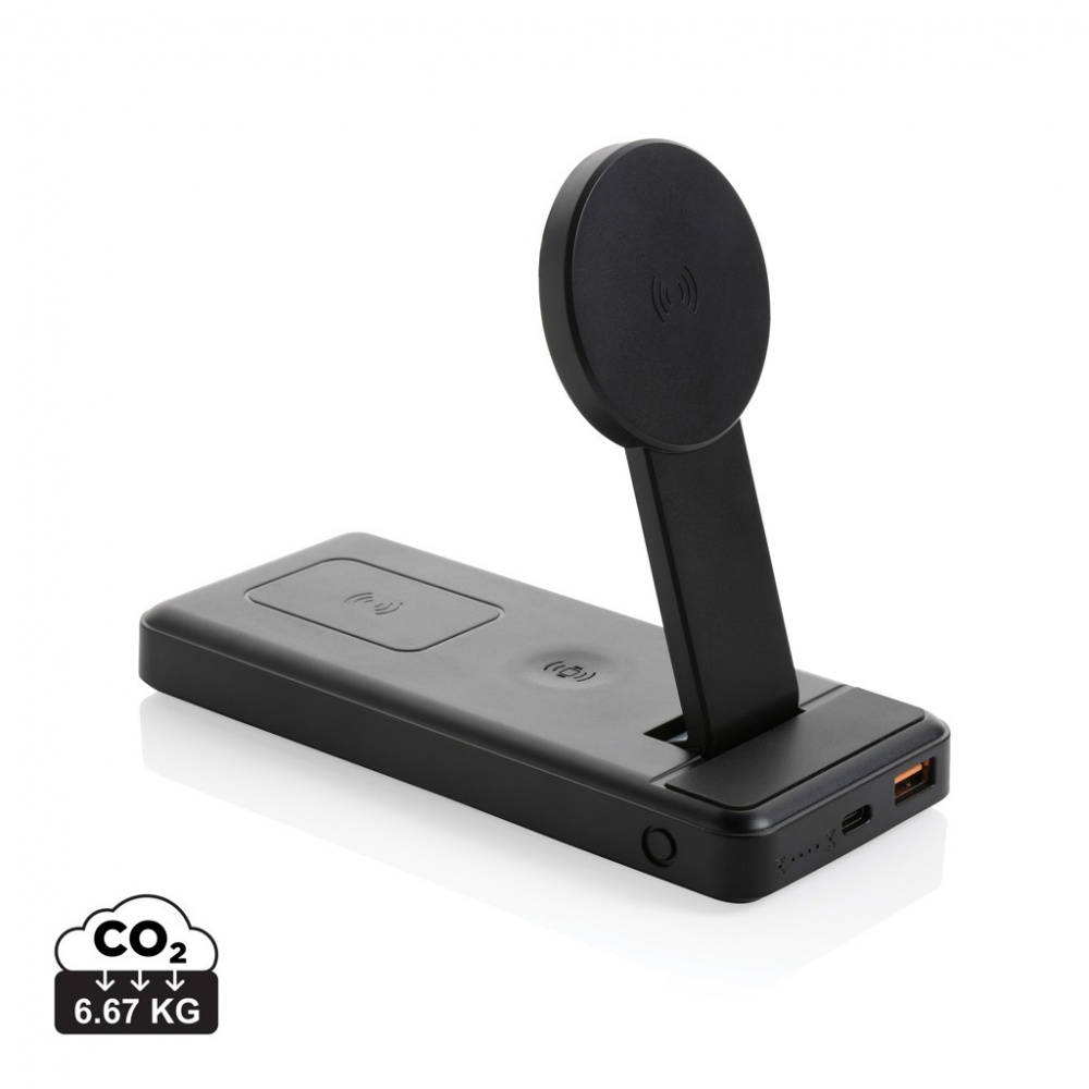 Logo trade promotional giveaways image of: Fenwick RCS recycled plastic 10000mah  3 in 1 fast powerbank