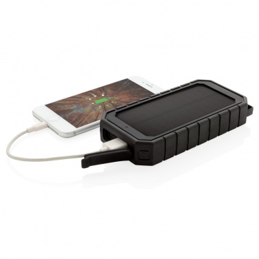 Logo trade promotional giveaway photo of: RCS recycled plastic Solar powerbank with 10W Wireless