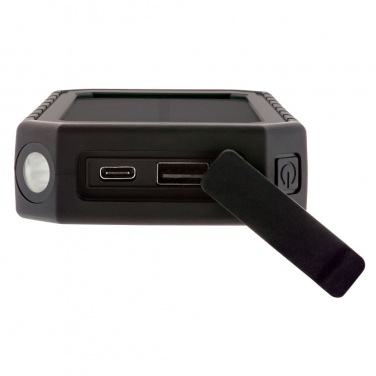 Logotrade business gift image of: RCS recycled plastic Solar powerbank with 10W Wireless