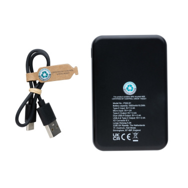 Logo trade corporate gifts picture of: RCS recycled plastic 5.000 mAh powerbank