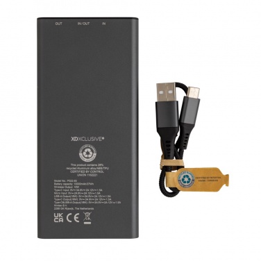 Logotrade promotional item picture of: Terra RCS recycled 18W aluminium 10000 powerbank 10W