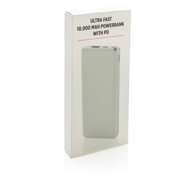 Logo trade promotional gifts image of: Ultra fast 10.000 mAh powerbank with PD