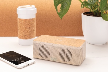 Logo trade promotional merchandise image of: Wheatstraw wireless charging speaker