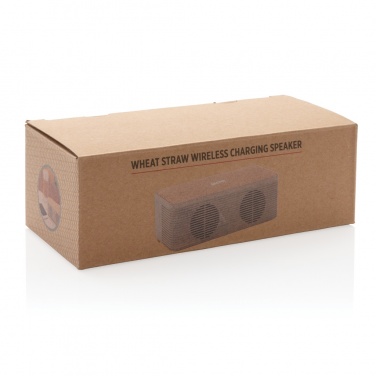 Logo trade promotional gift photo of: Wheatstraw wireless charging speaker