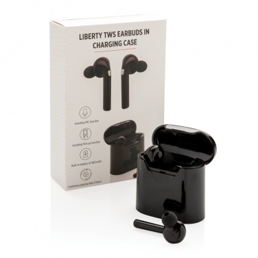 Logo trade promotional gifts image of: Liberty wireless earbuds in charging case