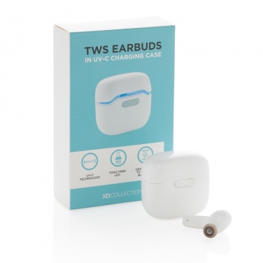 Logo trade advertising product photo of: TWS earbuds in UV-C sterilising charging case
