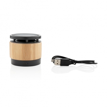 Logotrade promotional product picture of: Bamboo wireless charger speaker