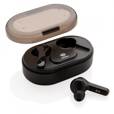 Logotrade promotional item picture of: Light up logo TWS earbuds in charging case