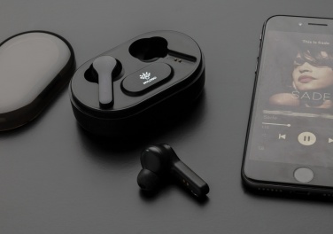 Logotrade promotional merchandise photo of: Light up logo TWS earbuds in charging case