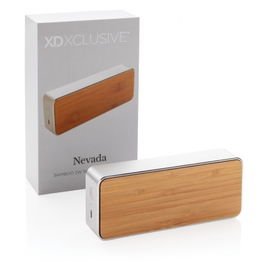 Logo trade promotional giveaways image of: Nevada Bamboo 3W wireless speaker