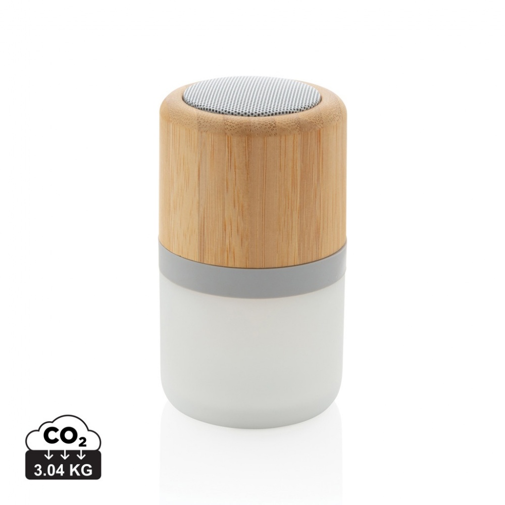 Logo trade advertising products image of: Bamboo colour changing 3W speaker light