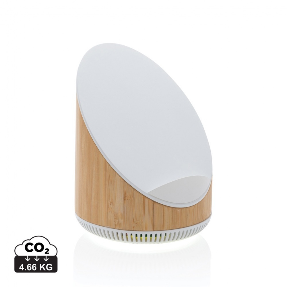Logotrade corporate gift picture of: Ovate bamboo 5W speaker with 15W wireless charger
