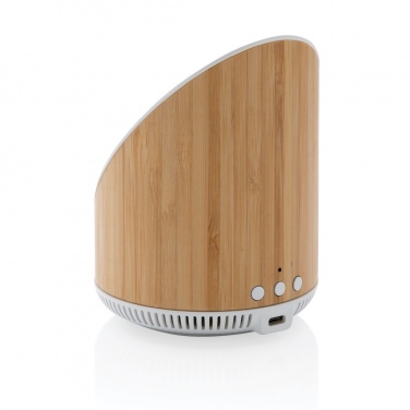 Logo trade promotional gifts image of: Ovate bamboo 5W speaker with 15W wireless charger