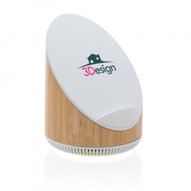Logo trade promotional merchandise image of: Ovate bamboo 5W speaker with 15W wireless charger