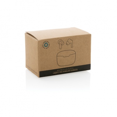 Logo trade promotional merchandise photo of: RCS recycled plastic Liberty Pro wireless earbuds