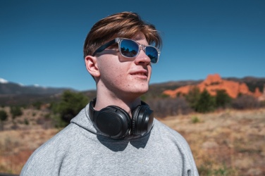 Logo trade business gift photo of: RCS recycled plastic Elite Foldable wireless headphone