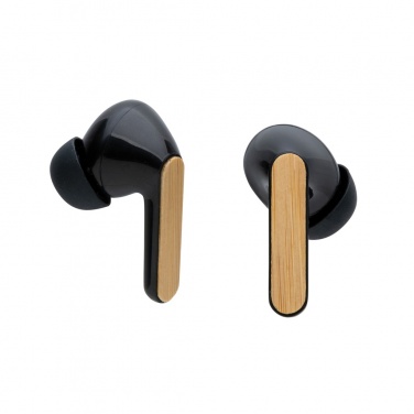 Logotrade promotional giveaway picture of: Bamboo TWS earbuds with RCS recycled plastic