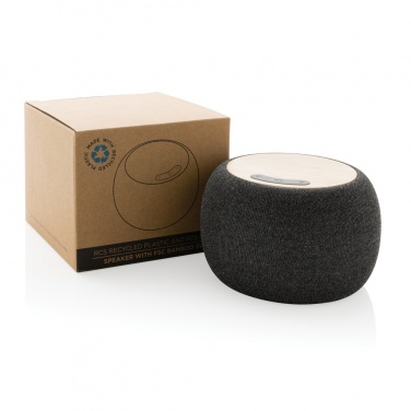 Logo trade promotional giveaways image of: RCS Rplastic/PET and bamboo 5W speaker