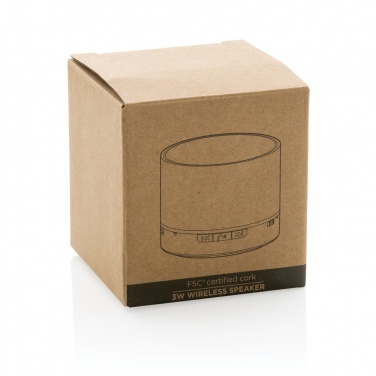 Logo trade promotional merchandise image of: Cork 3W wireless speaker