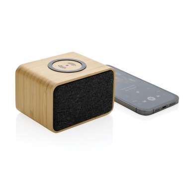Logo trade business gift photo of: RCS Rplastic 3W speaker with bamboo 5W wireless