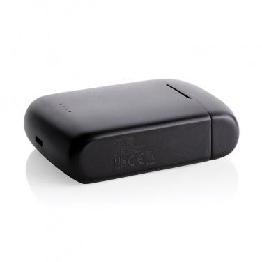 Logo trade promotional product photo of: Skywave RCS recycled plastic solar earbuds