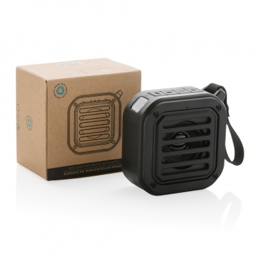 Logo trade promotional gifts image of: 3W RCS recycled plastic wireless sunwave solar speaker
