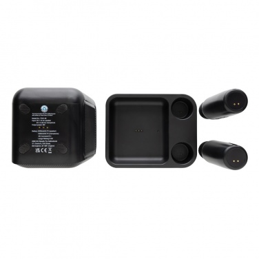 Logo trade promotional products image of: Singvibe RCS recycled plastic karaoke set with double mic