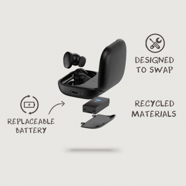 Logo trade promotional gifts picture of: Lakewood RCS recycled and repairable wireless earbuds