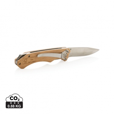 Logo trade promotional giveaways image of: Wooden outdoor knife