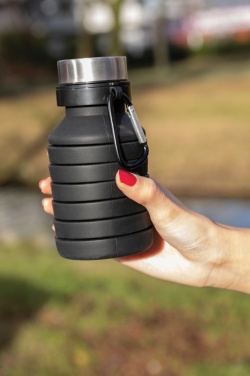 Logotrade promotional item picture of: Leakproof collapsible silicone bottle with lid