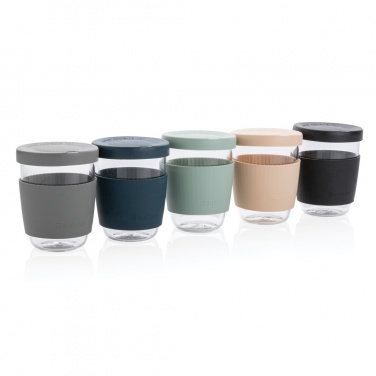 Logo trade promotional gifts image of: Ukiyo borosilicate glass with silicone lid and sleeve