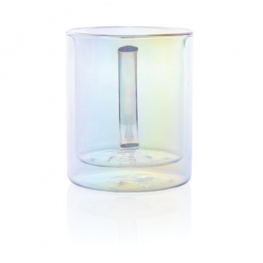 Logotrade promotional gift image of: Deluxe double wall electroplated glass mug