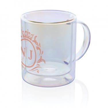 Logo trade promotional items picture of: Deluxe double wall electroplated glass mug