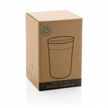 Logo trade business gifts image of: GRS certified recycled PP mug with bamboo lid