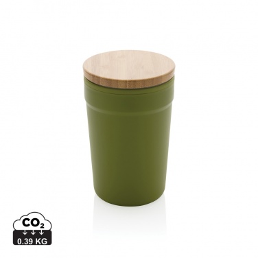 Logo trade advertising product photo of: GRS certified recycled PP mug with bamboo lid